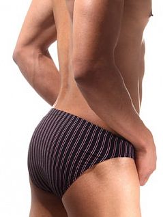 Мужские стильные черные трусы в розовую полоску HOM Smart Stripes 02176cK9